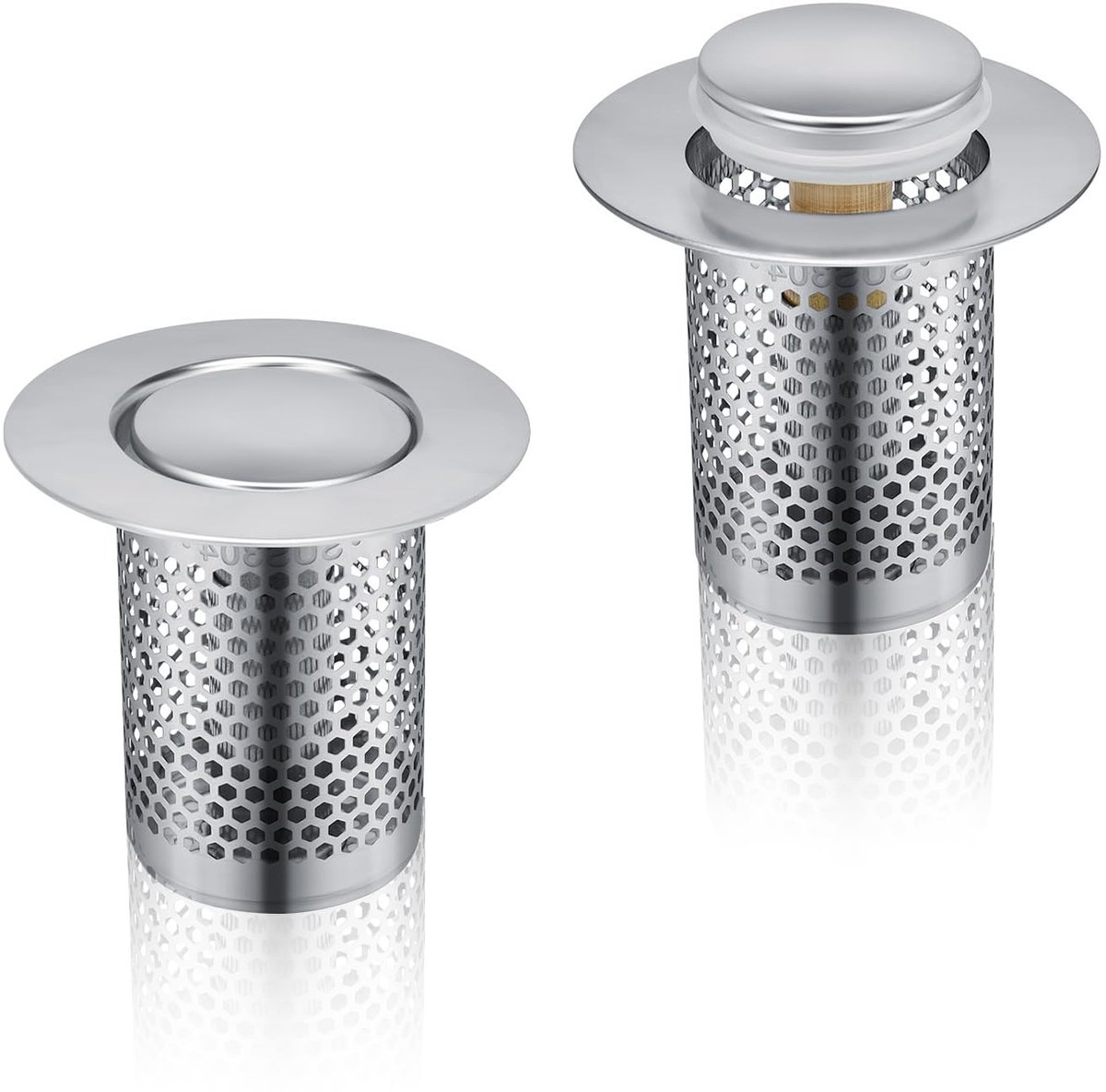 Ibenzoa® Innovatieve Afvoerzeef Set Met Roestvrijstalen Kern Voor Wastafel En Badkuip