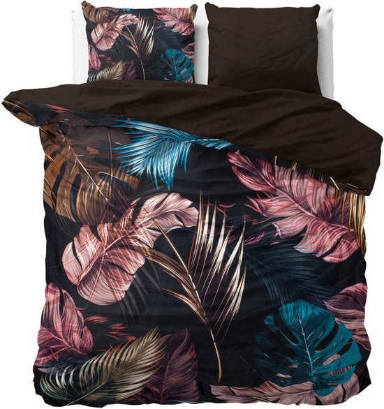 Botanical Dreams Satin Isabella - Ensemble housse de couette - Double - 240x200/220 + 2 taies d'oreiller 60x70 - Sable