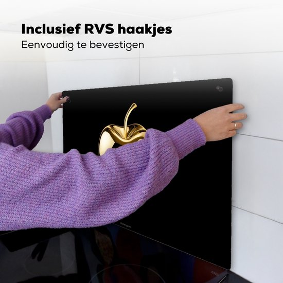 KitchenYeah® Protection plaque induction 91.6x52.7 cm - Apple - Or - Chrome - Noir - Protege plaque de cuisson - Couvre plaque induction - Protecteur d'induction - Cuisine