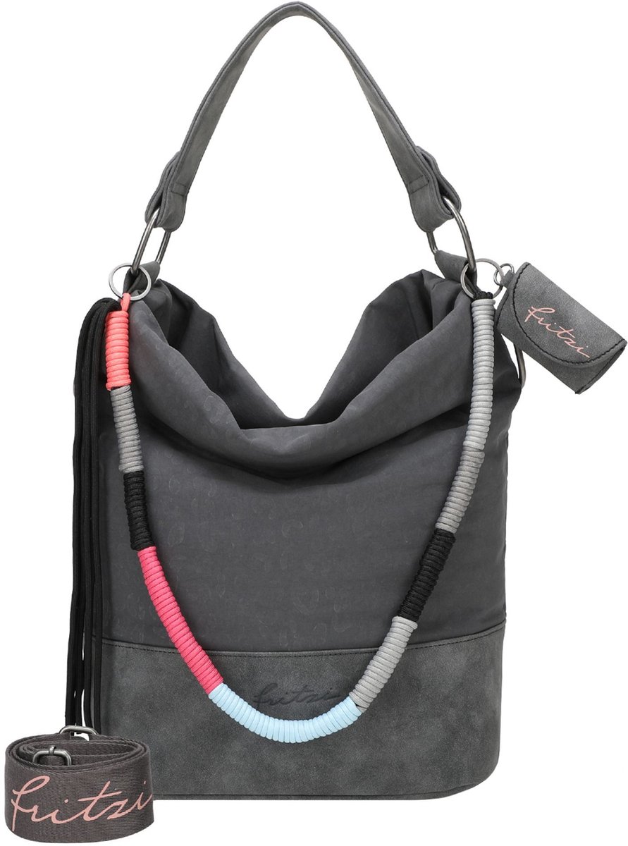 Fritzi aus Preußen Schoudertas Olga Limited Leo Rainbow Sky Hobo Bag Leo Soft Anthra Donkergrijs