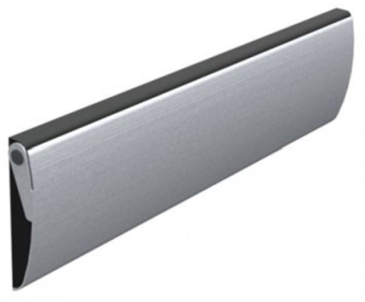 Ellen tochtwerende klep met borstel - 340 x 84 mm - RVS