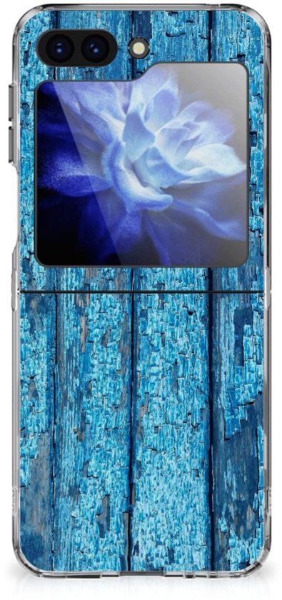 Samsung Galaxy Z Flip 6 Bumper Hoesje Wood Blue