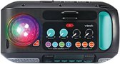 VTech Super Sound Karaoke, een zwarte speaker met een discobol, draaiknoppen en bedieningsscherm.