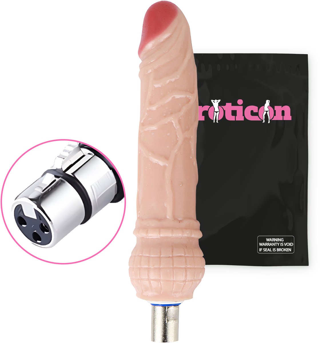 Goedkoopste Eroticon Dildo - Realistisch - Voor Vaginaal en Anaal - 20 CM - Opzetstuk Eroticon Sex Machine - Accessoire - 3XLR opzetstuk