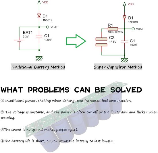 Super Farad Capacitor 6 Pieces 16 V 83 F Single Row 2.7 V 500 F ...