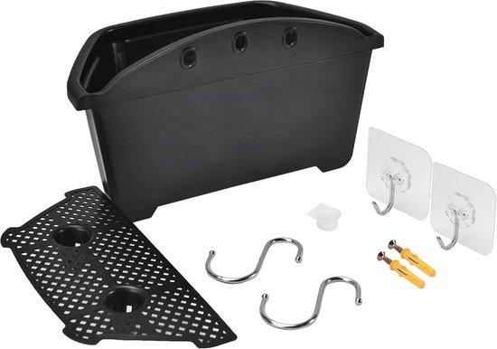 25cm Muur Opknanging Plantenbakken Plastic Retro Stijl Reling Opknanging Plantenbakken voor Balkon Hek Tuin Outdoor Indoor - Donkere Koffie