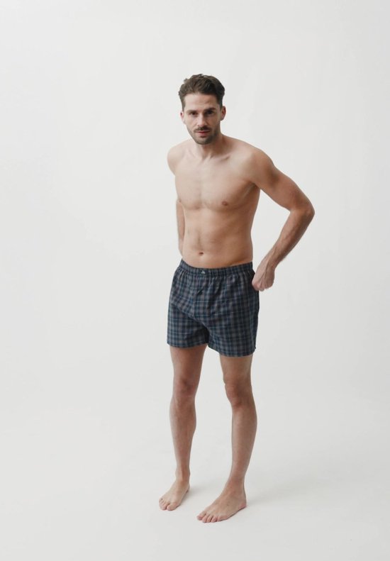 DANISH ENDURANCE Losse Boxershorts biologisch katoen Heren Ondergoed - Knoopgulp - 4-pack - Blauw/Grijs Mix - Maat 4XL