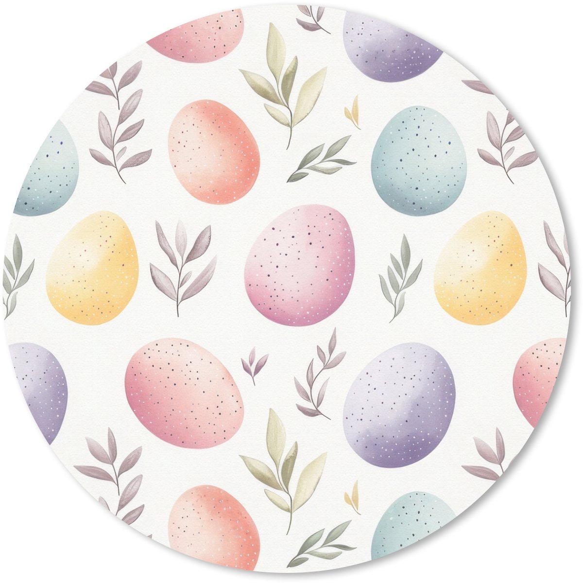 Muismat rond 20x20 cm - Mousepad Eieren - Kleurrijk - Patroon - Ronde muismatten