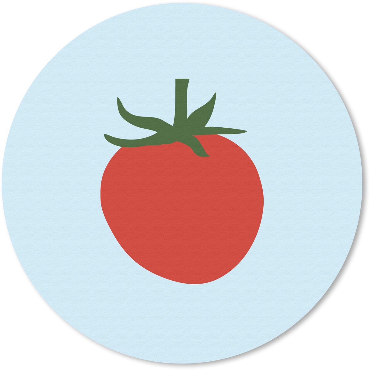 Muismat rond 30x30 cm - Mousepad Rood - Tomaat - Groente - Ronde muismatten