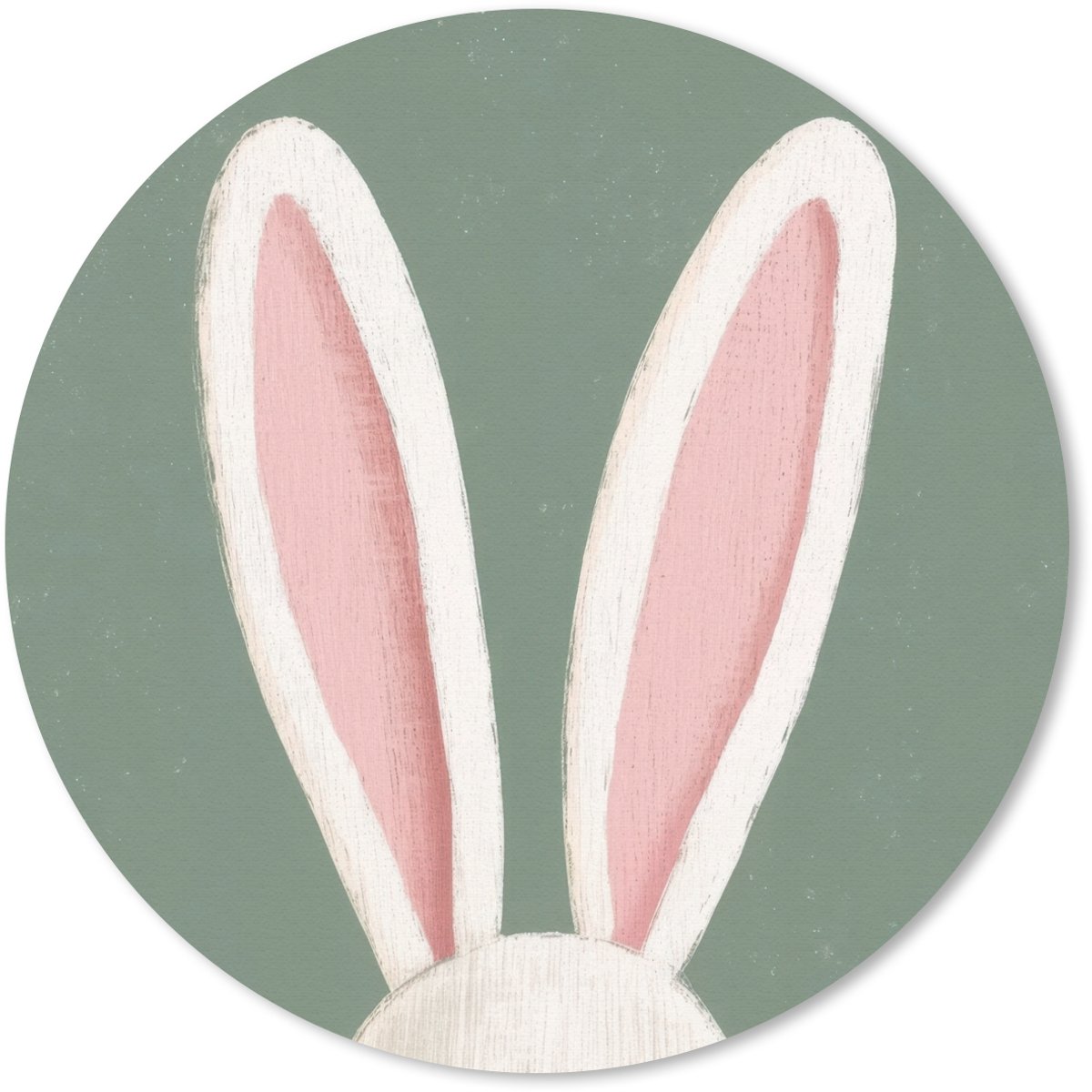 Muismat rond 20x20 cm - Mousepad Hazen - Oren - Roze - Ronde muismatten