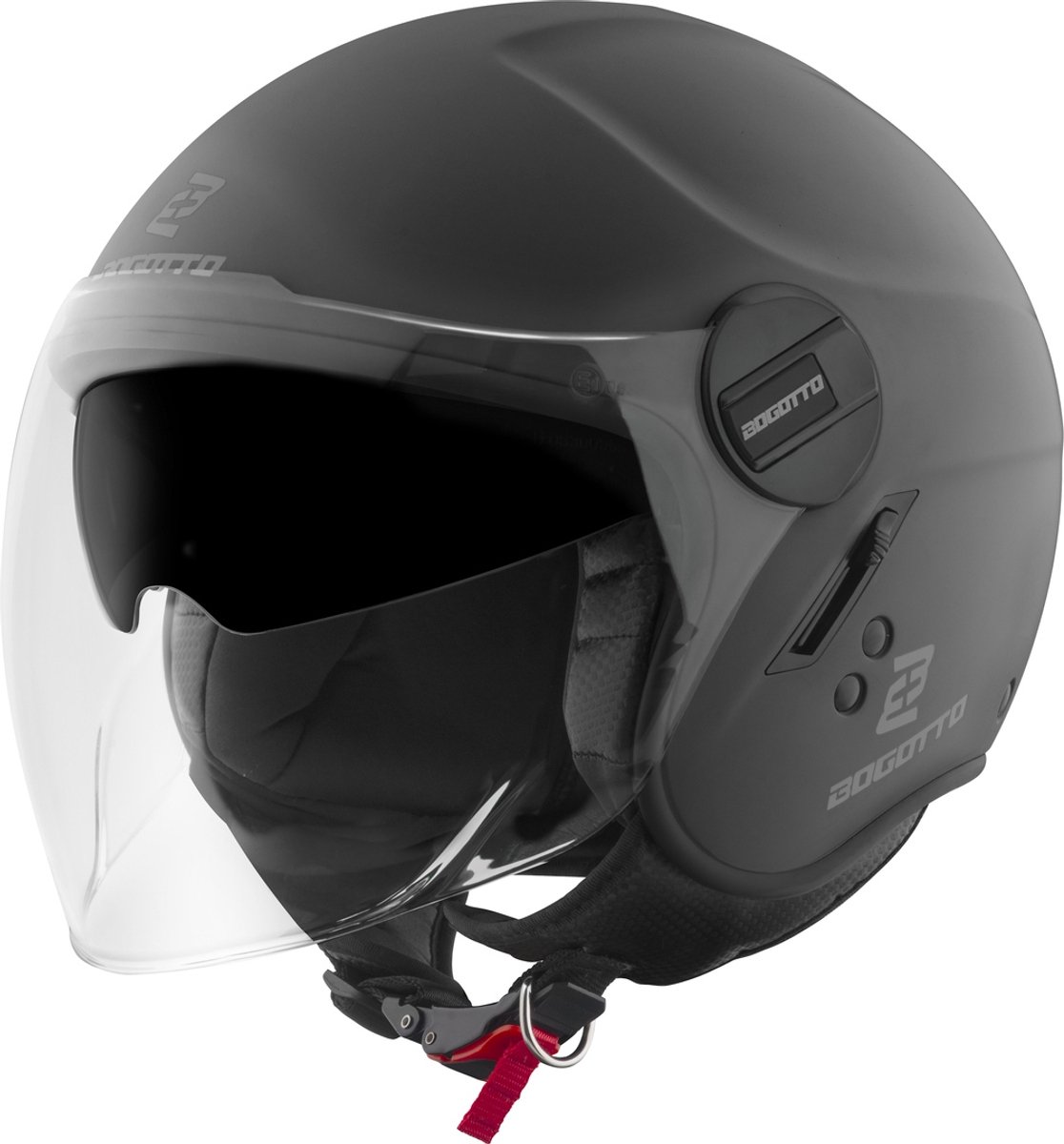 Bogotto H595-1 SPN Mat Zwart Jethelm - Maat XS - Helm