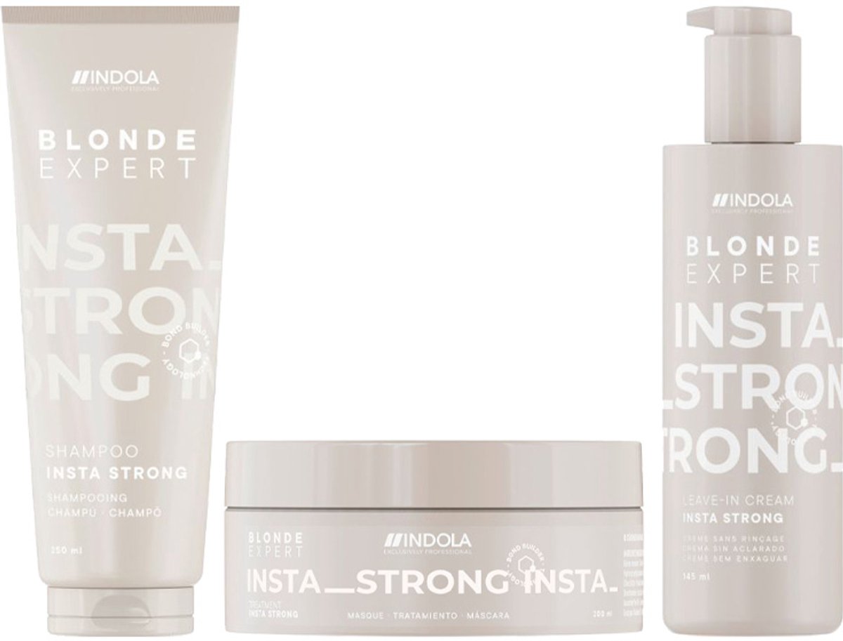 Indola Blonde Expert InstaStrong Shampoo 250ml + Treatment 200ml + Leave-in Cream 145ml