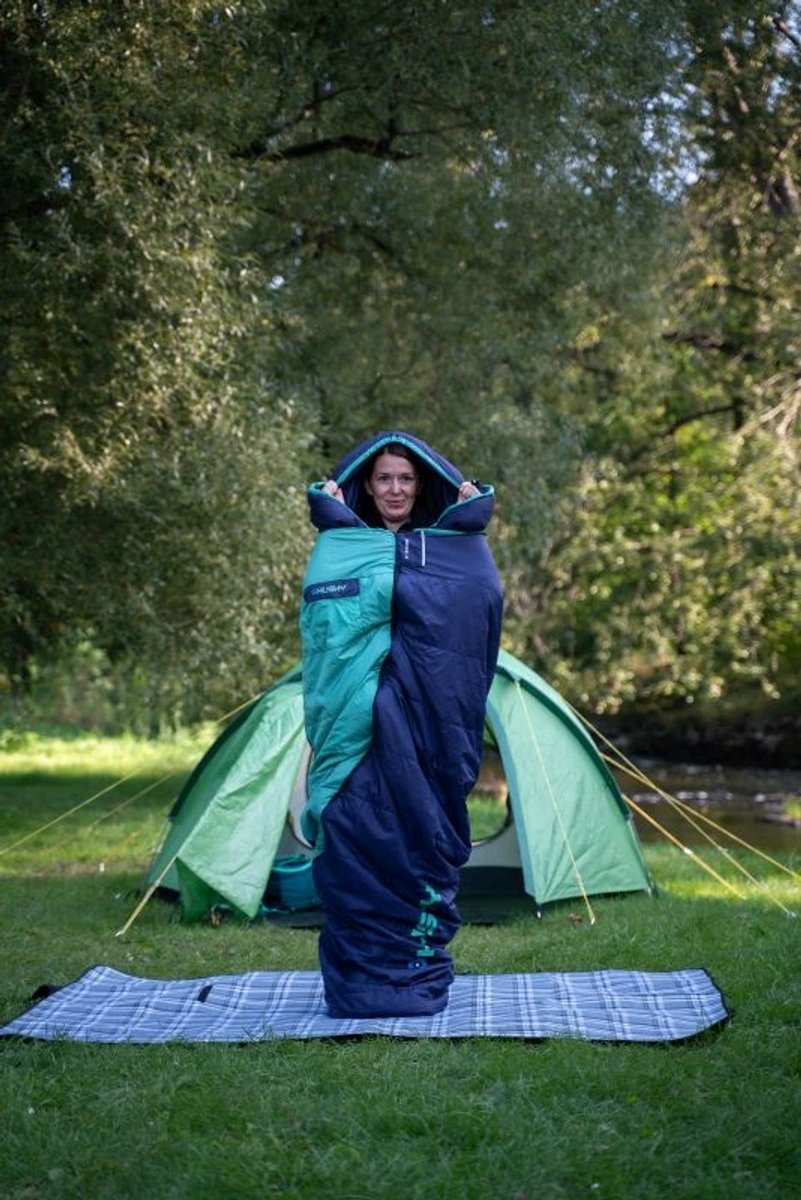 Husky mummyslaapzak Emotion 2024 -20°C - 210 cm - Blauw met Mint