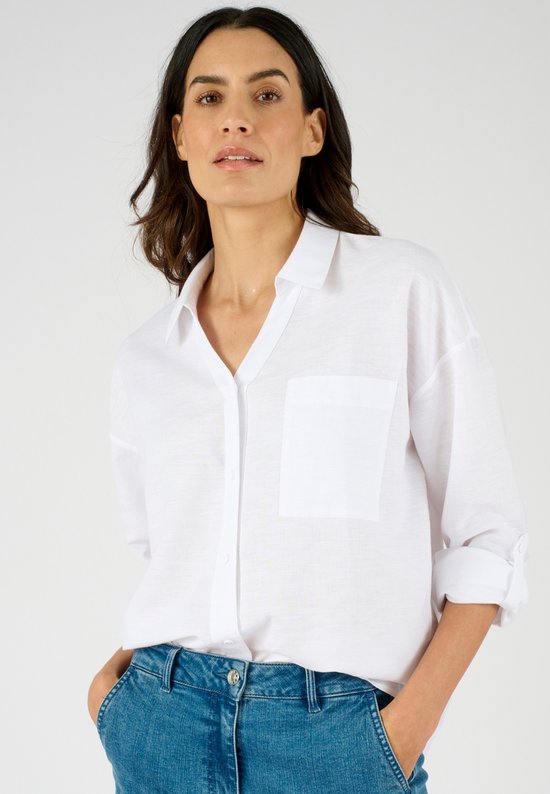 Damart - Chemise en mélange de lin et de coton - Femme - Blanc - 42