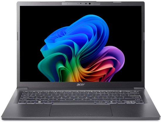 Acer Aspire 14 AI A14-52M-56CK Intel Core Ultra 5 226V Laptop 35,6 cm (14") WUXGA 16 GB LPDDR5x-SDRAM 512 GB SSD Wi-Fi 6E (802.11ax) Windows 11 Home Grijs - Acer - Hoofdafbeelding