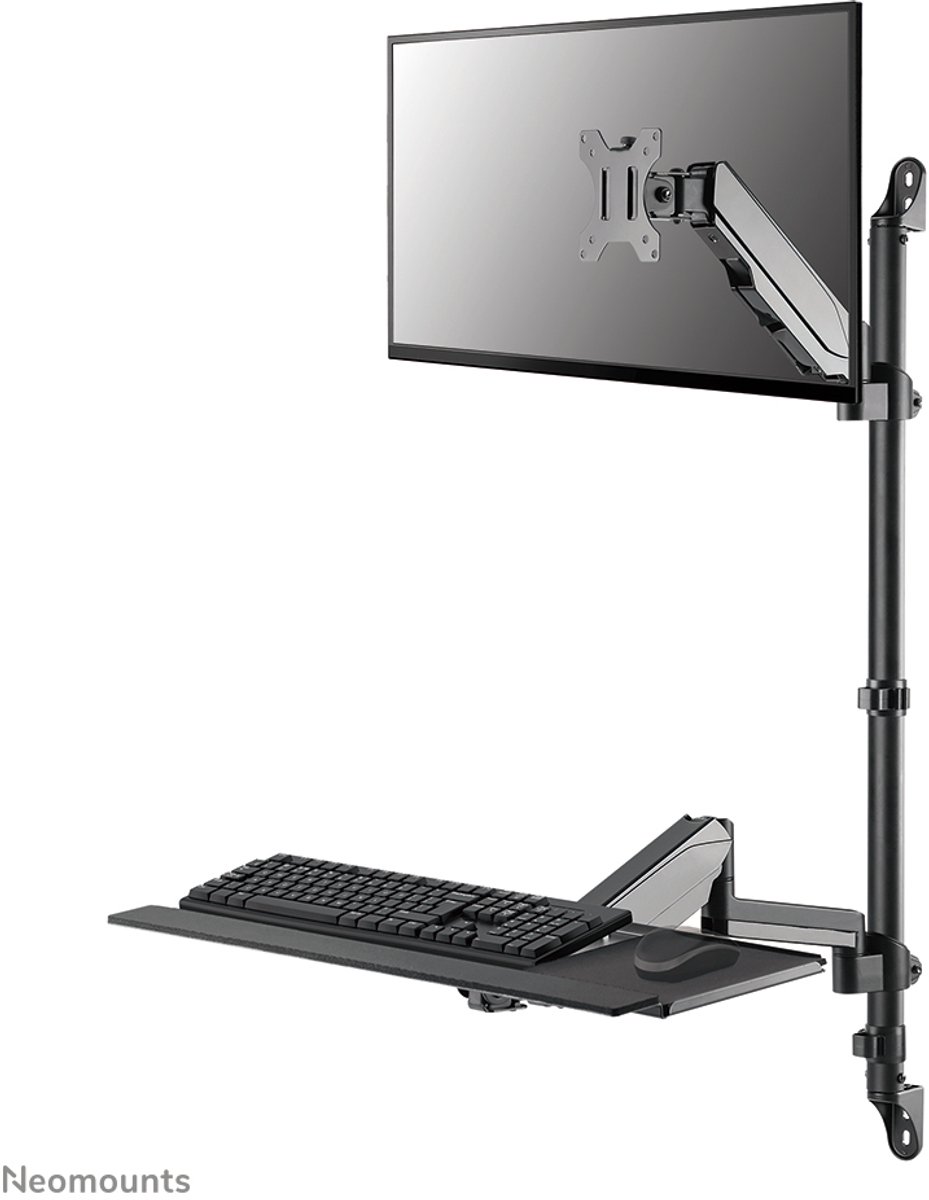Neomounts WL90-325BL1 Zit-sta werkstation wand - 17-32" - 1-9 kg (curved 6 kg) - gasveer - zwart