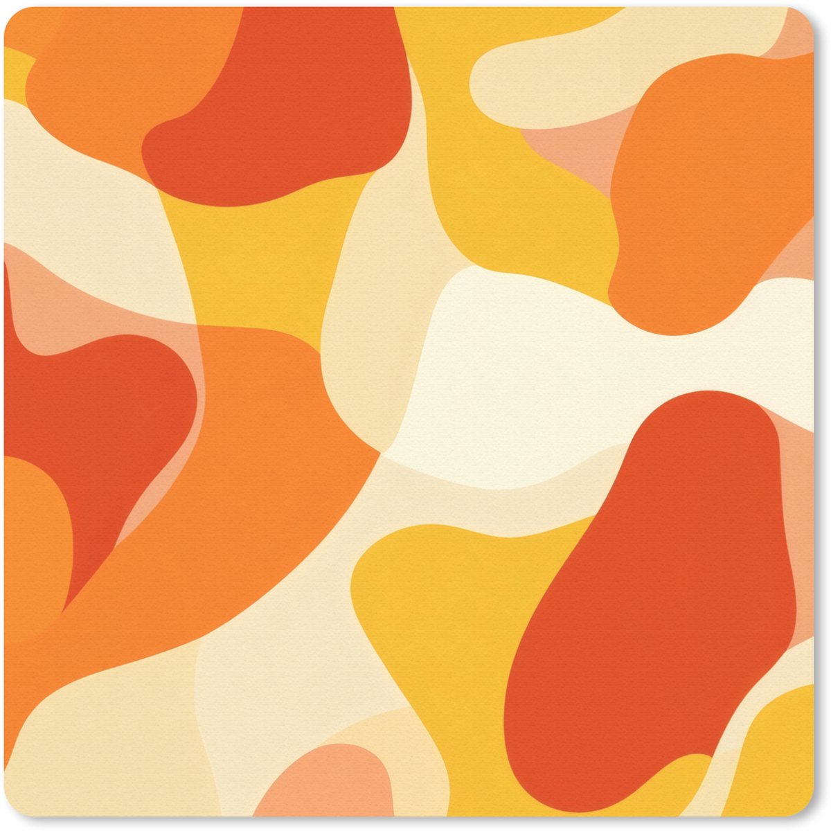 Muismat 20x20 cm - Mousepad Abstract - Vormen - Oranje - Muismatten
