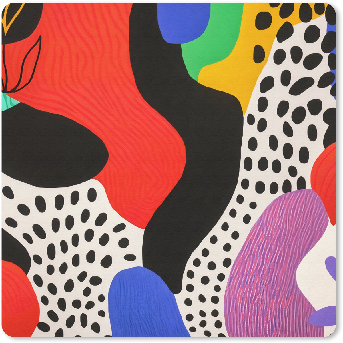 Muismat 30x30 cm - Mousepad Abstract - Vormen - Kleuren - Stippen - Muismatten