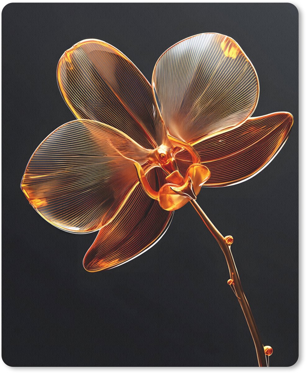 Muismat 19x23 cm - Mousepad Orchidee - Doorzichtig - Bloem - Muismatten