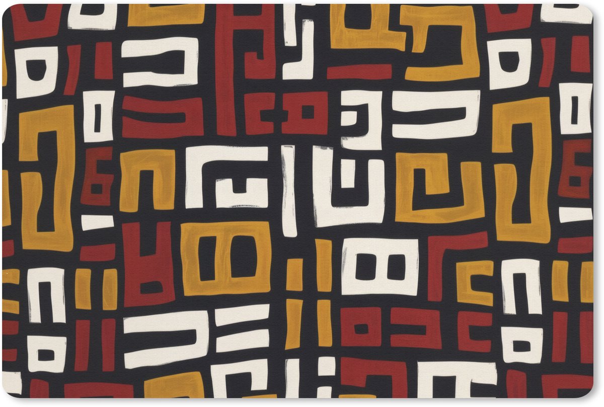 Muismat 27x18 cm - Mousepad Abstract - Patroon - Rood - Muismatten