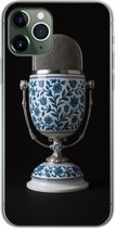 Telefoonhoesje Geschikt voor iPhone 11 Pro hoesje - Microfoon - Delfts blauw - Muziek - Siliconen Telefoonhoesje Telefoonhoesje