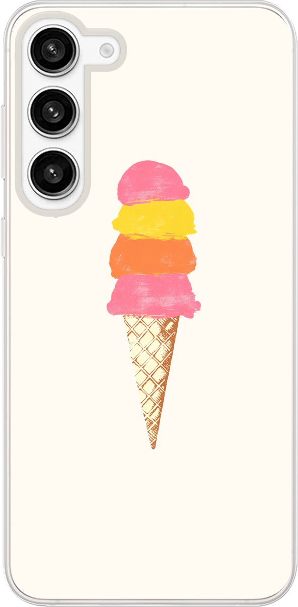 Telefoonhoesje Geschikt voor Samsung Galaxy S23 Plus hoesje - Schepijs - Hoorntje - Illustratie - Minimalistisch - Siliconen Telefoonhoesje Telefoonhoesje