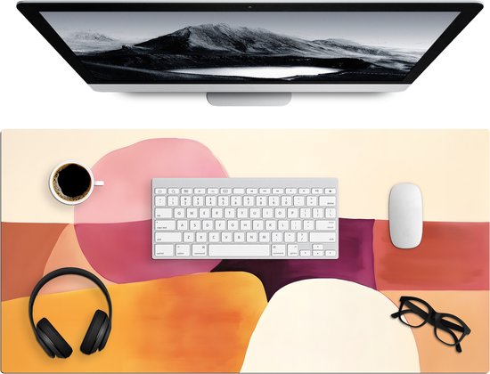 Sous-main 80x40 cm - Tapis de souris Formes - Abstrait - Coloré - Tapis de bureau - Tapis de souris XXL - Sous-main - Grands Tapis de souris - Organiseur de bureau - Sous-main