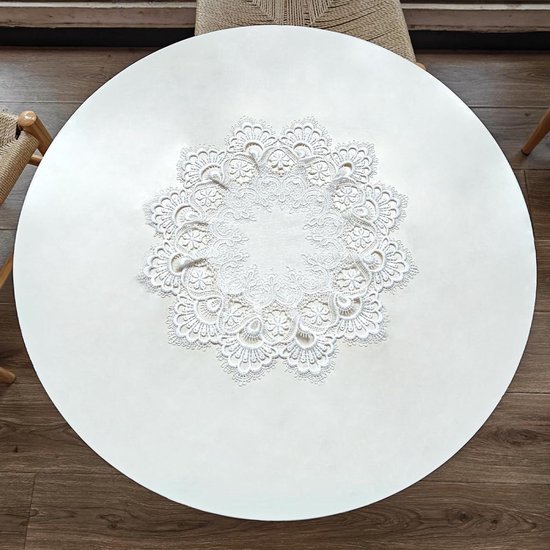 6 stuks kanten tafelkleden kant onderzetters, ronde bloemenvorm, mat, placemat, tafelset, volledig gehaakte deken, beker, onderzetter voor eetkamer, keuken, banket, bruiloft, decoratie, 15 cm, camelia