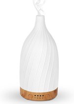 Bol.com Diffuser voor etherische oliën van keramiek wit ultrasone luchtbevochtiger met 7 kleuren ledlampen voor slaapkamer/yoga ... aanbieding