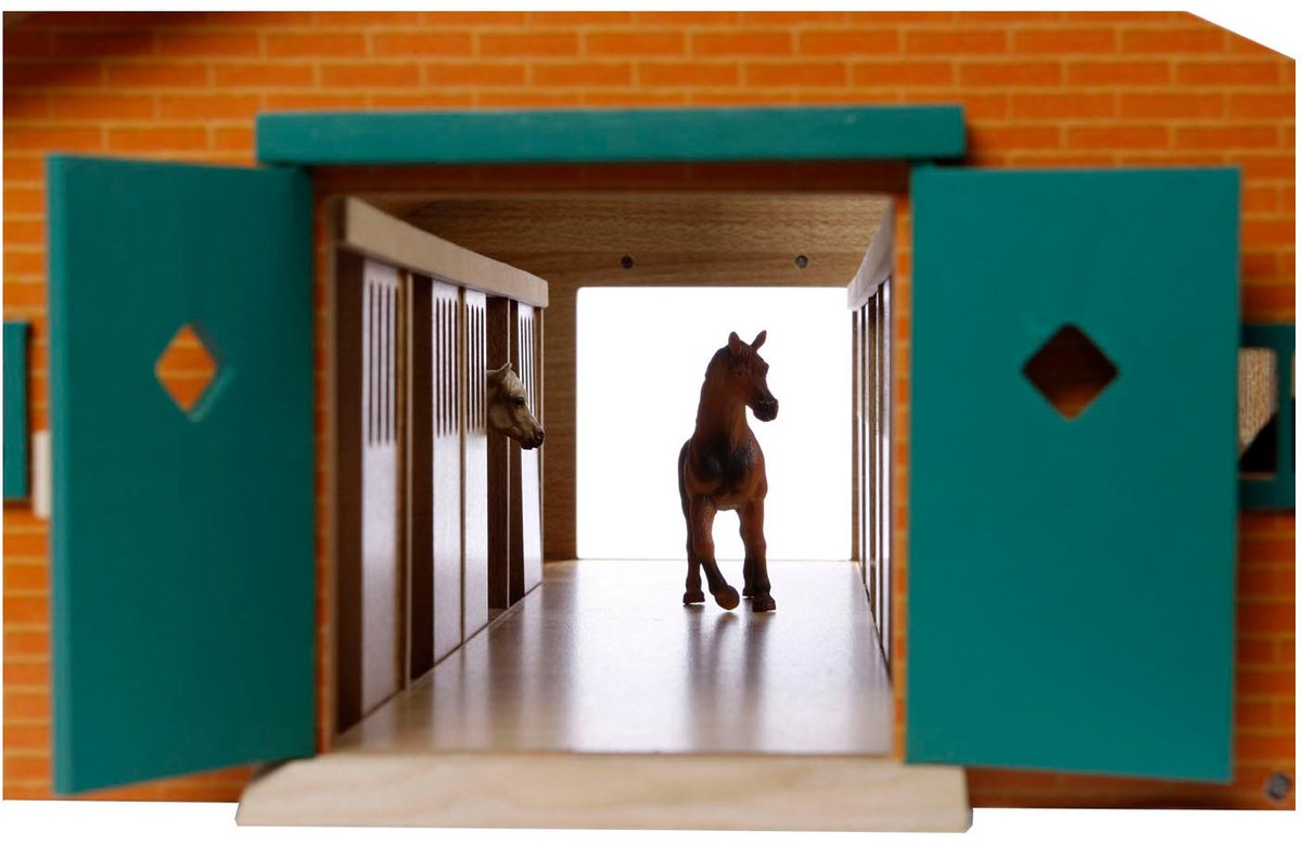 Kids Globe Paardenstal Hout Met 9 Paardenboxen 1:32 — afbeelding 20