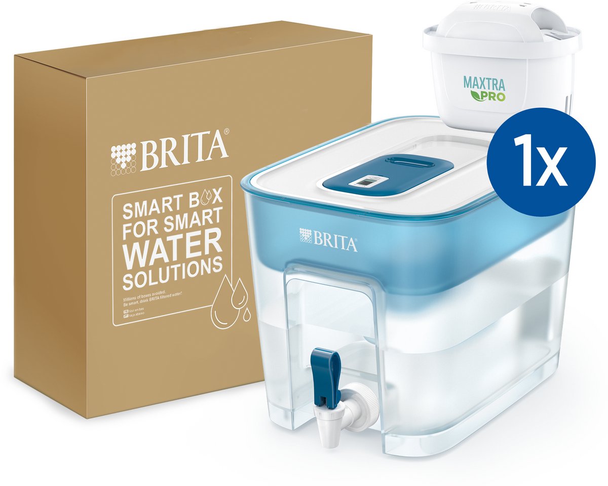 BRITA Waterfilterkan en Dispenser Flow + 1 MAXTRA PRO Filterpatroon - 8,2 L - Blauw | Waterfilter, Brita Filter - (SIOC) Duurzaam verpakt