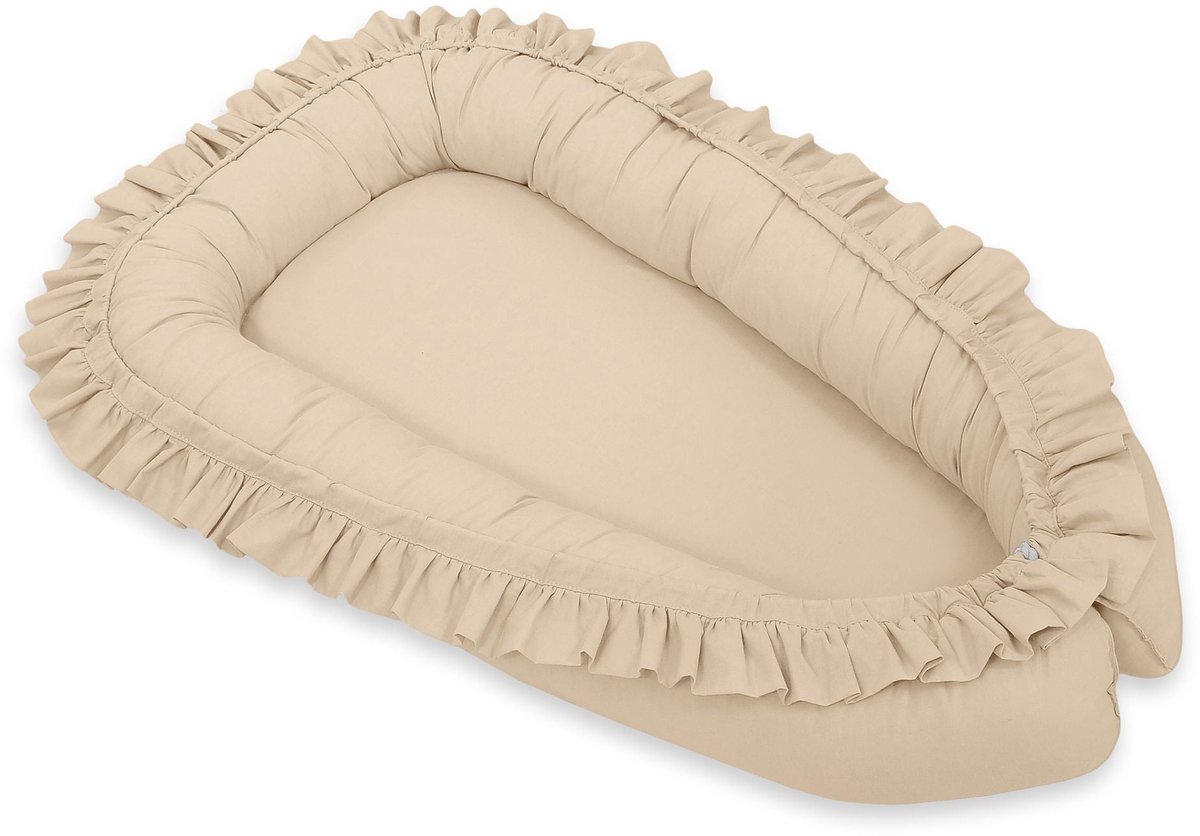 Babynest Premium Cocon voor baby's met ruche MY SWEET BABY - beige