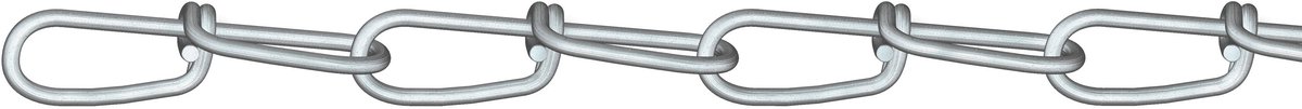 Dörner + Helmer universele knoopketting verzinkt voor veelzijdig gebruik 30m lange, verzinkte stalen ketting met ongelaste kettingschakels Ø 1,6 mm