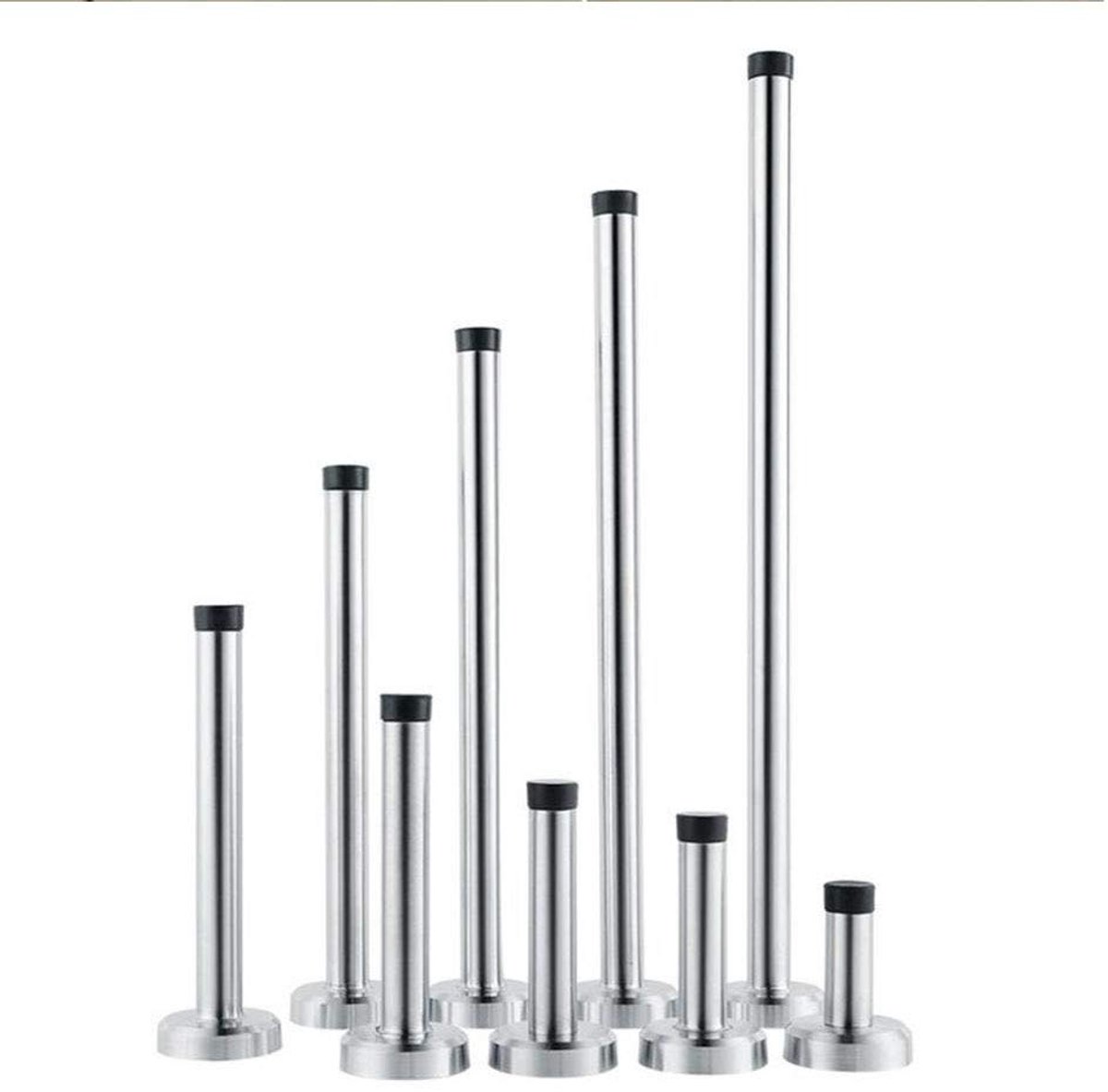 Ibenzoa® Robuuste Wanddeurstopper van Hoogwaardig Roestvrij Staal met Rubberen Buffer – 15 cm
