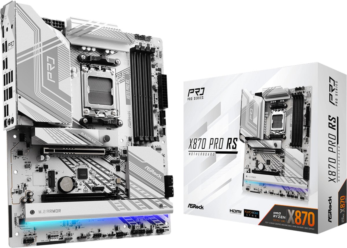 ASRock X870 Pro RS moederbord RAID, 2.5 Gb-LAN, E-ATX