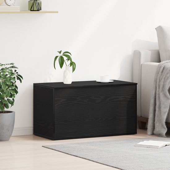 vidaXL - Opbergbox - Zwart - Chêne - Bois traité - 84 x 42 x 46 cm - Coffre de rangement
