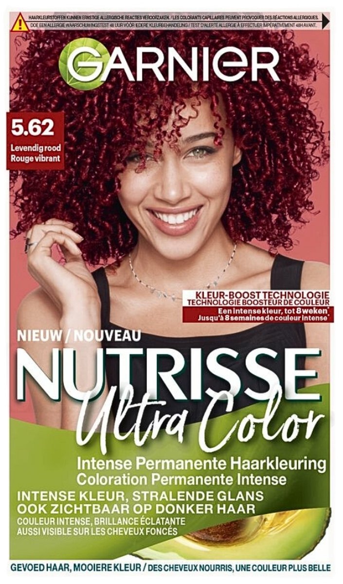 1 x Garnier - Nutrisse Ultra Color 5.62 - Haarkleuring - Levendig Rood - Voedend - Permanente Kleur - Haarkleuring - Rood - Permanent - Grijsdekking - Voedend