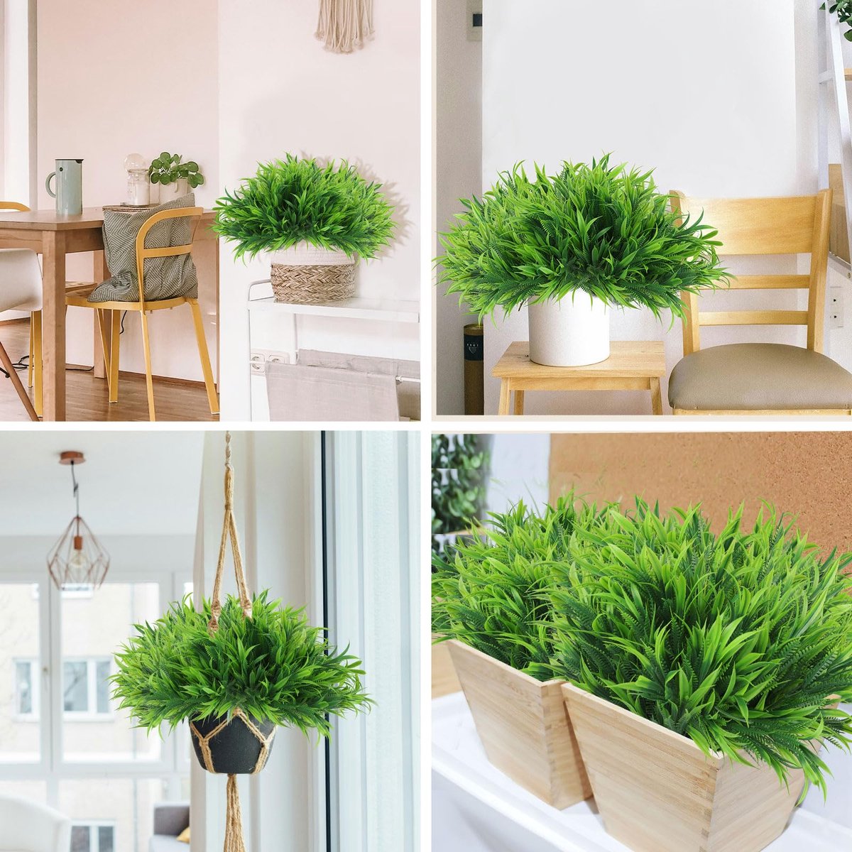 Ibenzoa Levensechte Weerbestendige Kunstplanten voor Buiten en Binnen Decoratie - 8 Bundels groen