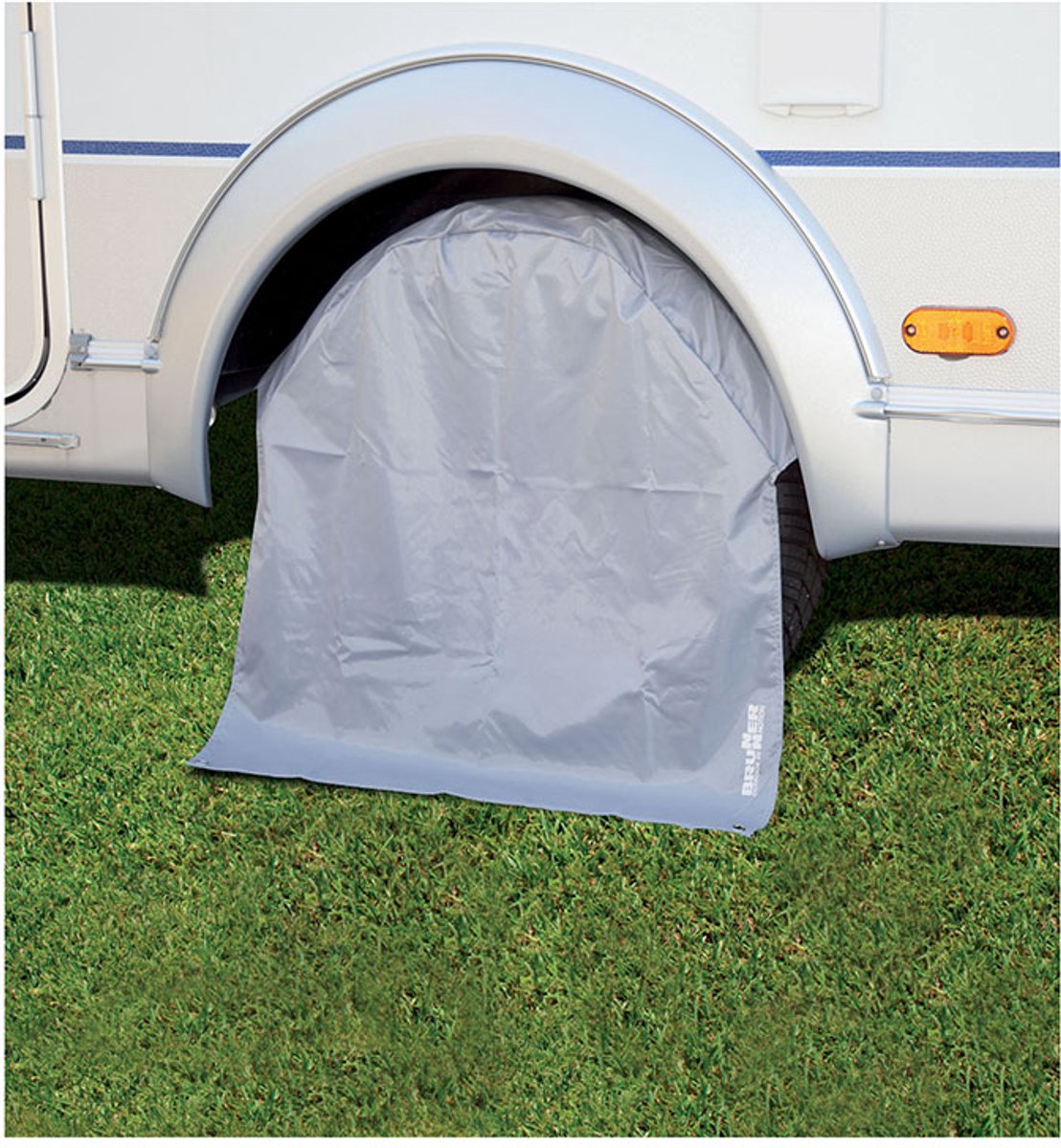 Brunner Wielhoes voor Camperbanden - 13 t/m 15 Inch - UV-bestendig & Waterafstotend - 100% Polyester - Beschermt Tegen Weer & Vuil - Eenvoudig te Plaatsen en Reinigen