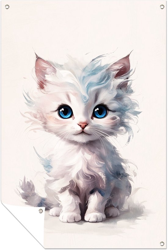 YEESAM ART Verf op nummers voor volwassenen kinderen, kleurrijke kat 16x20 inch linnen canvas acryl DIY nummer schilderij kits muur kunst decor geschenken (ingelijst