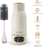LUCAVITA® Flessenwarmer Onderweg 1 Min Opwarmen 50 ML - Draagbare - Draadloos - Baby - Draadloze - Auto - Oplaadbare - 500 ML