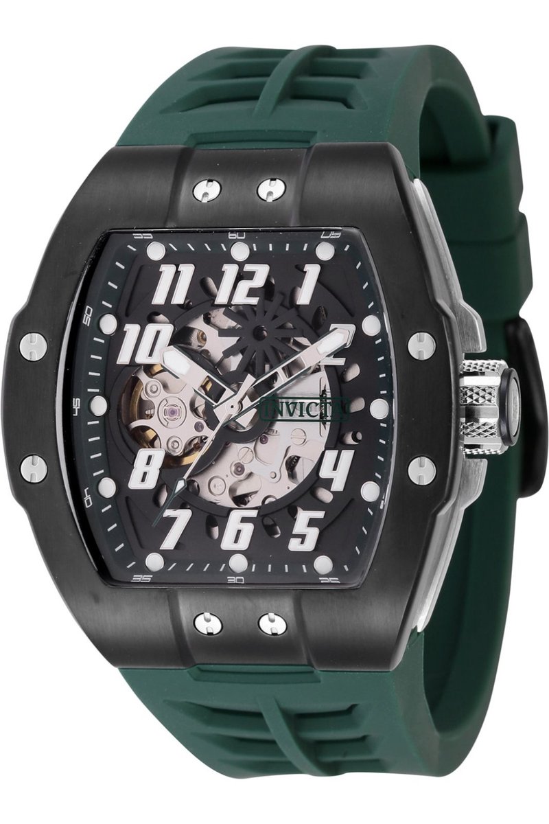 Invicta S1 Rally 44890 Heren Horloge - Waterdicht - Analoog - Automatisch Uurwerk - Roestvrij Staal met zwarte Wijzerplaat - 44mm