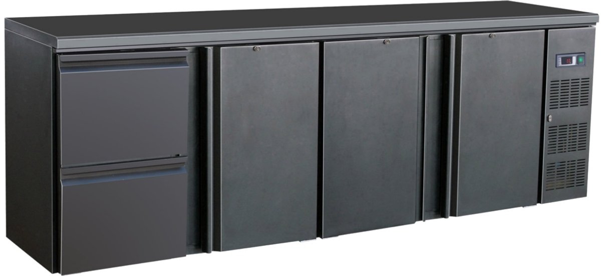 Combisteel BARKOELER ZWART 3DRS 2 LADEN - CombiSteel 7450.0326 - Horeca & Professioneel