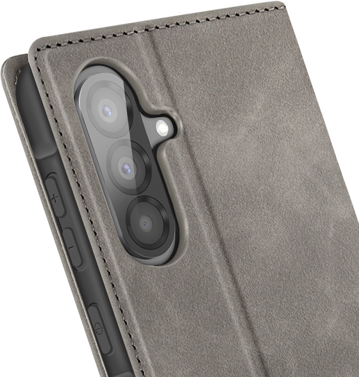 Avizar Hoesje Geschikt voor Samsung Galaxy A56 Portemonnee Videohouder, Grijs