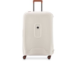 Delsey Moncey 76 cm Grote Harde Reiskoffer - 97 Liter - 3-Puntssluiting - TSA Slot - Waterbestendig - 4 Dubbele Wielen - Angora - Creme