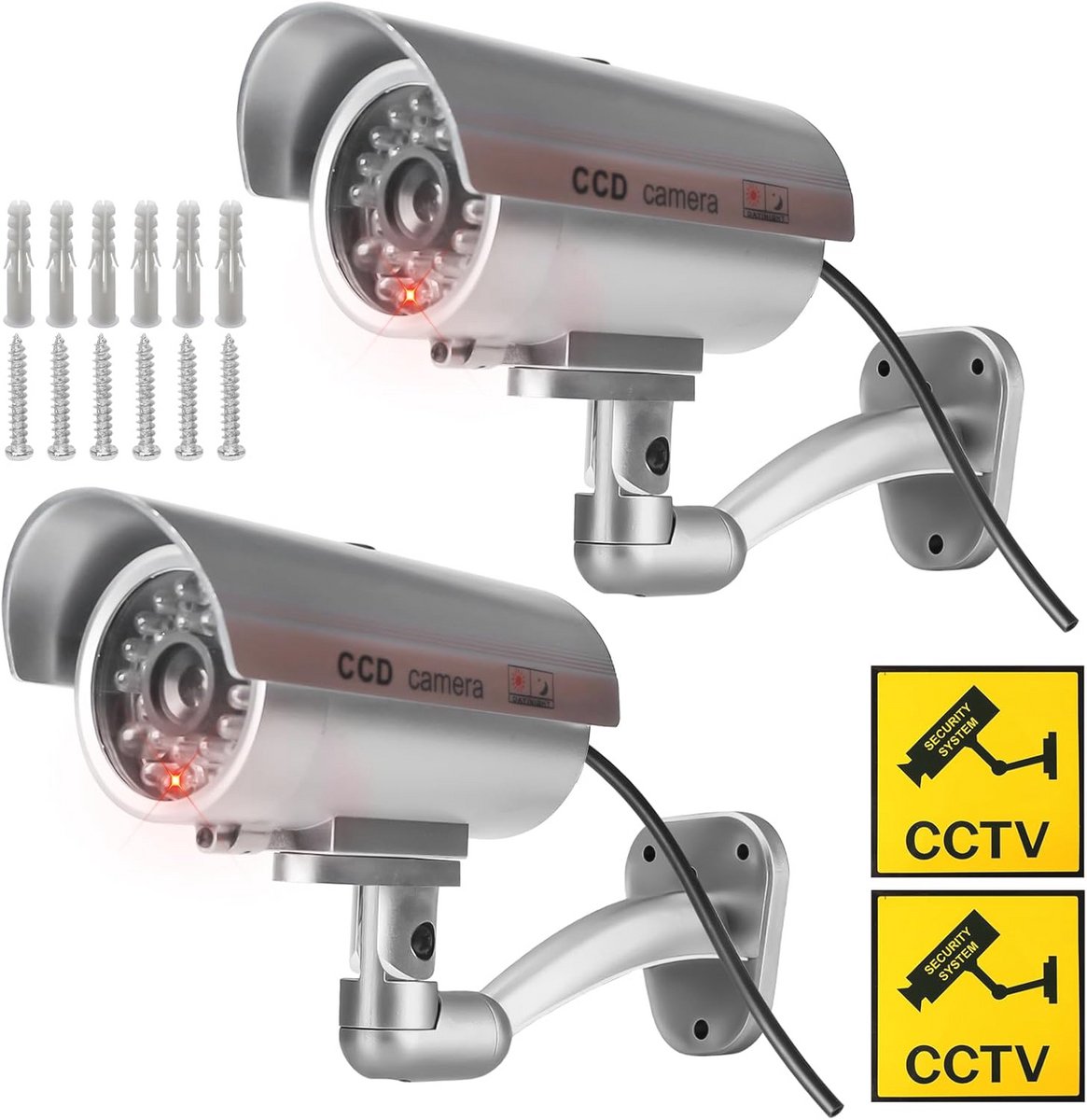 Dummy Bewakingscamera Buiten met Knipperend LED Licht - Veiligheidcamera Voor Binnen en Buiten