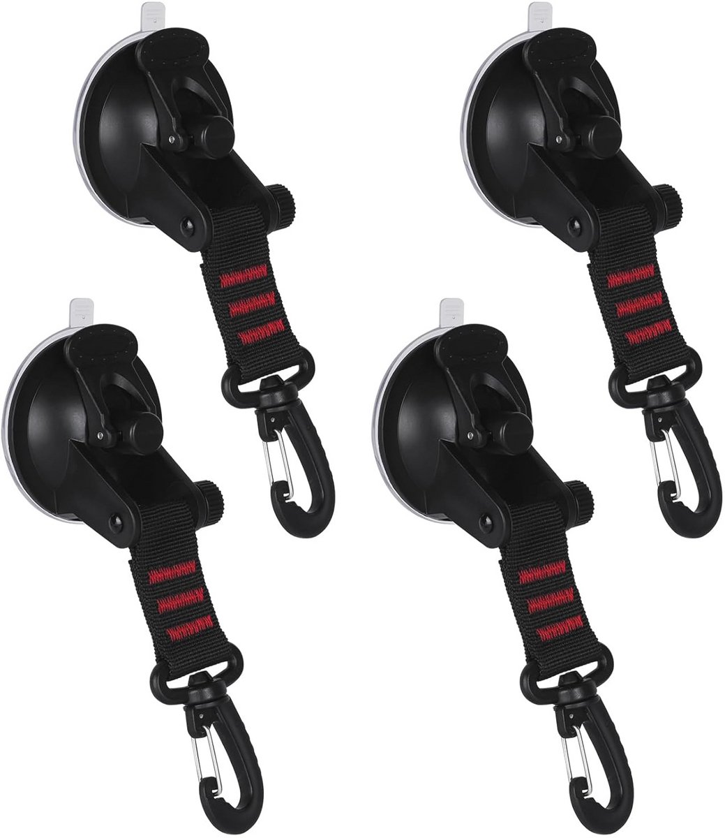 Heavy Duty Zuignappen - 4-Pack Sterke Roterende Haken voor Buiten en Auto