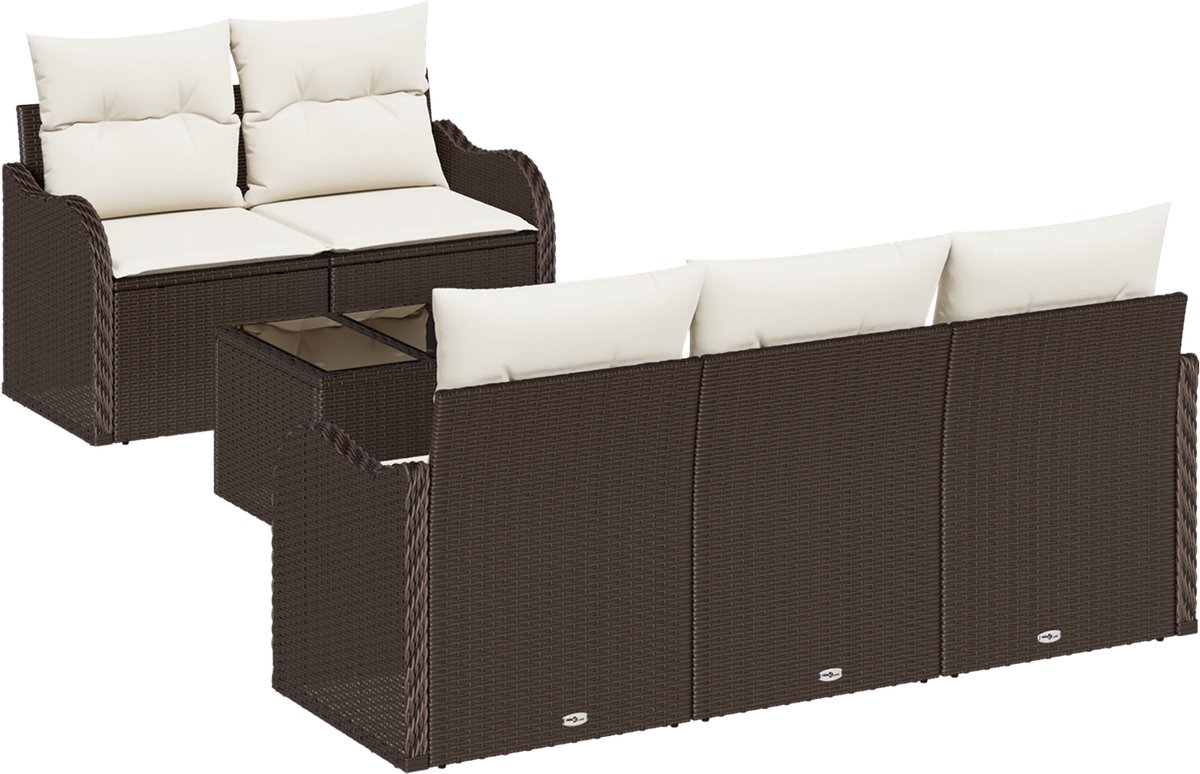 vidaXL - Tuinbank - Set - Bruin - poly - rattan