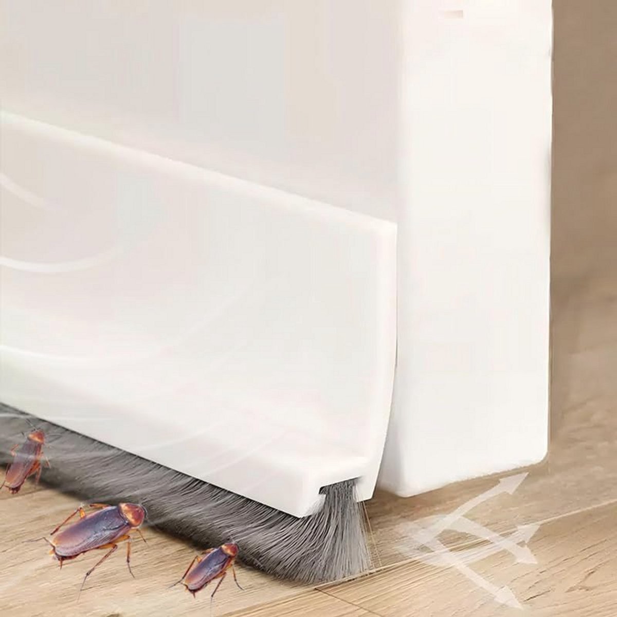 Tochtstopper voor Deuren - 100 cm, Afdichting tegen Geluid, Kou en Insecten, Siliconen Borstelafdichting