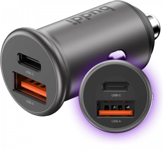 Chargeur Voiture Rapide USB-C Noir - Allume-cigare 5V, Universel, Neuf Sous Blister